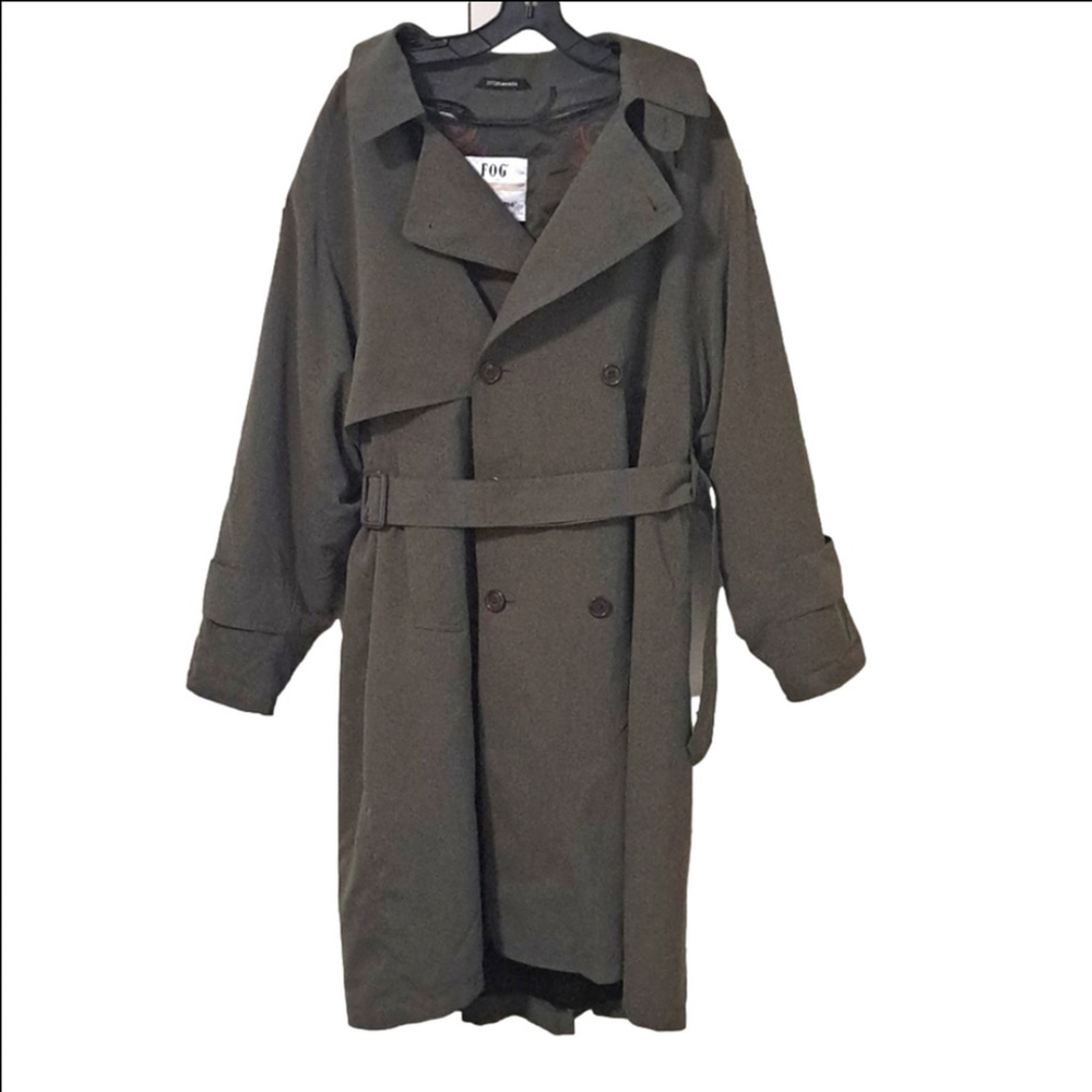 London Fog Double Breasted Trench Coat with wool blend liner Size 40S